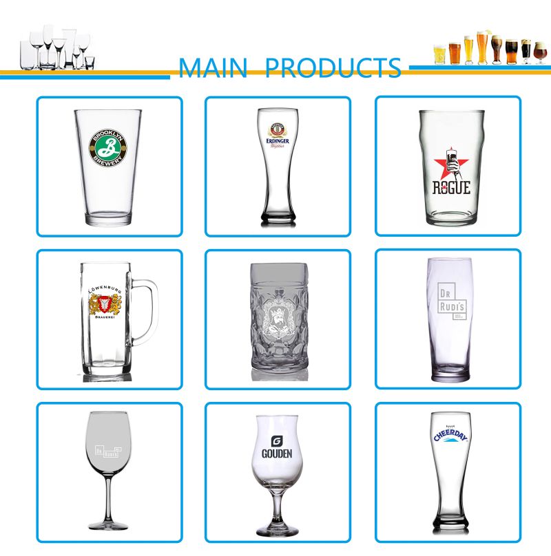 Wholesale Glassware Goblet Beer Glass Cutomized Logo Glass Cups