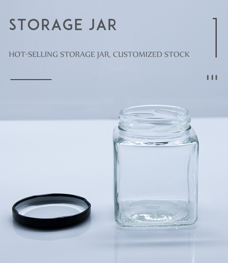 Wholesale 80ml Thick Square Shape Glass Storage Jar/Jam Jar Custom Logo for Sale