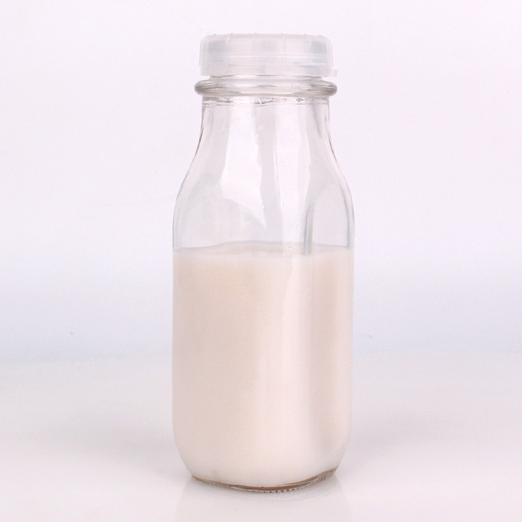 Transparent Glass Milk Bottles with Lid