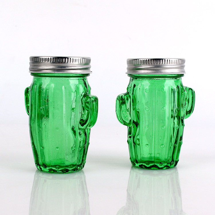 95 Ml Green Color Beverage Liquor Glass Bottle with Steel Caps Containers