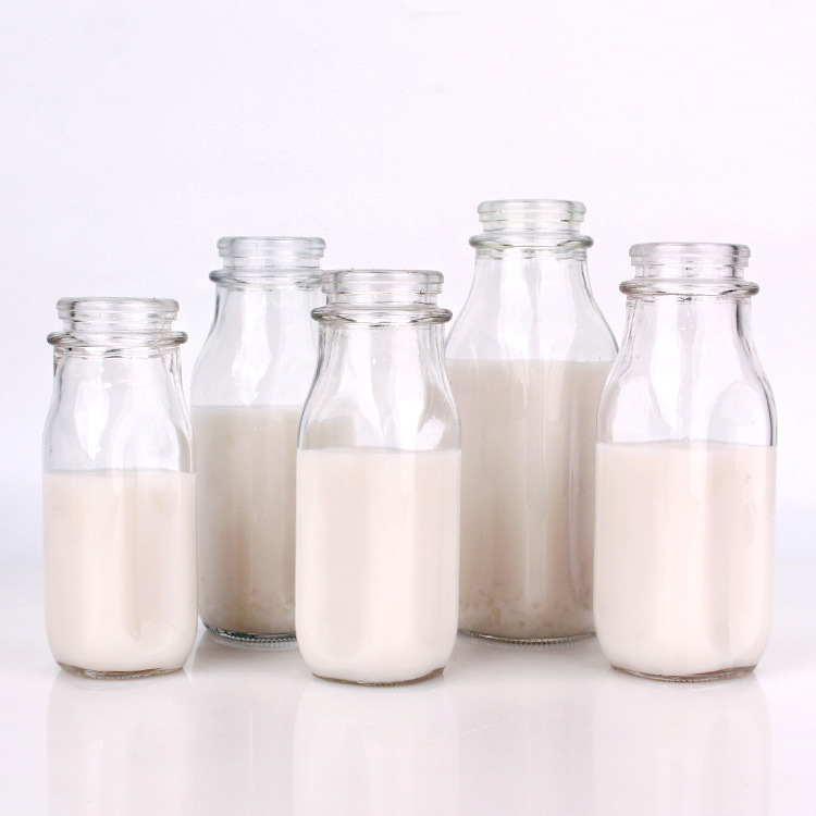 240ml Glass Milk Bottle Small Bottle with Lid