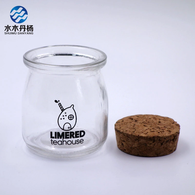 150ml Milk Glass Bottle Pudding Bottle with Wood Cork