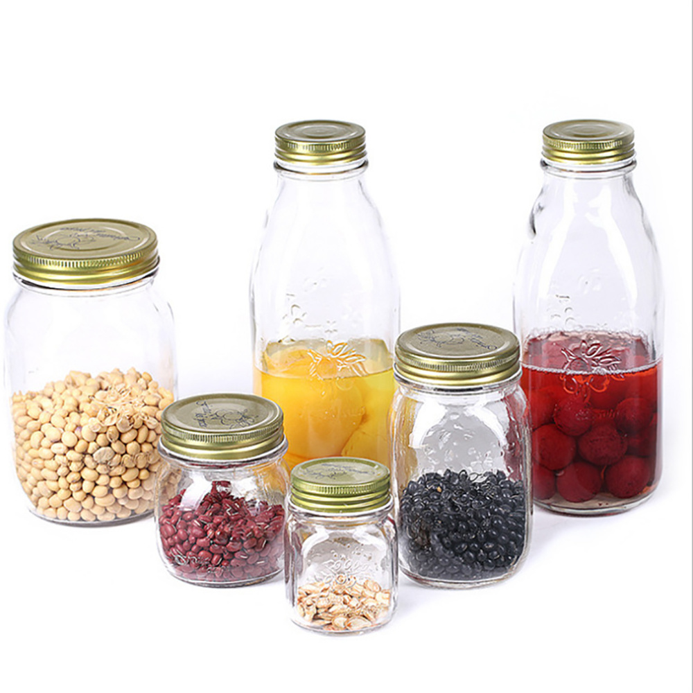 Different Volumes Glass Jam Jars with Twist-off Lids