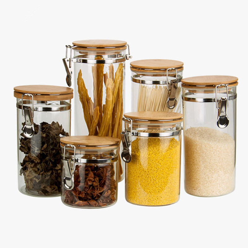 18oz Airtight Borosilicate Glass Jar with Locking Lids