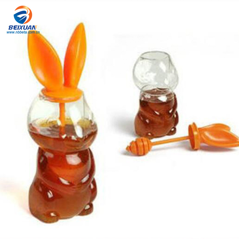 2020 New Cute Bunny Honey Bottle Custom Glass Packaging Cans