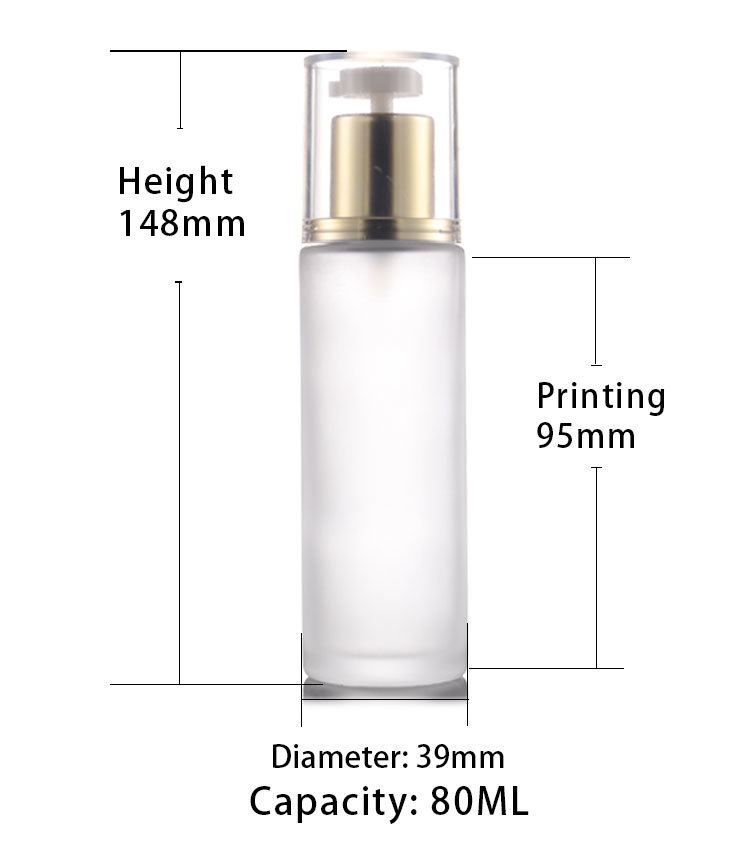 40 Ml Skin Care Cosmetic Lotion Packaging Liquid Essence Cream Glass Bottles with Silver Pump Cap