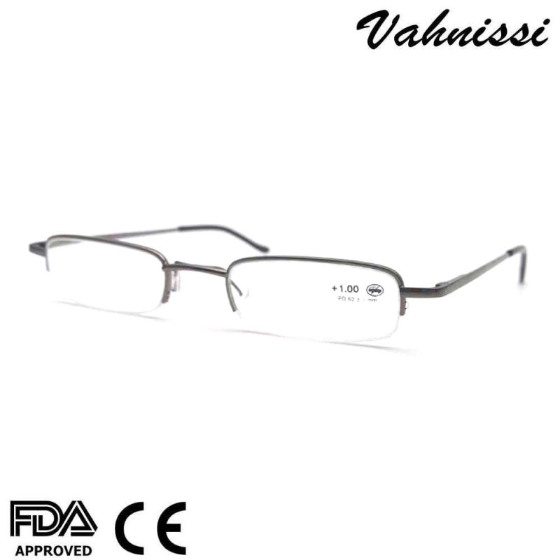 Cheapest Half Frames Tube Small Metal Reading Glasses with Metal Pen Case