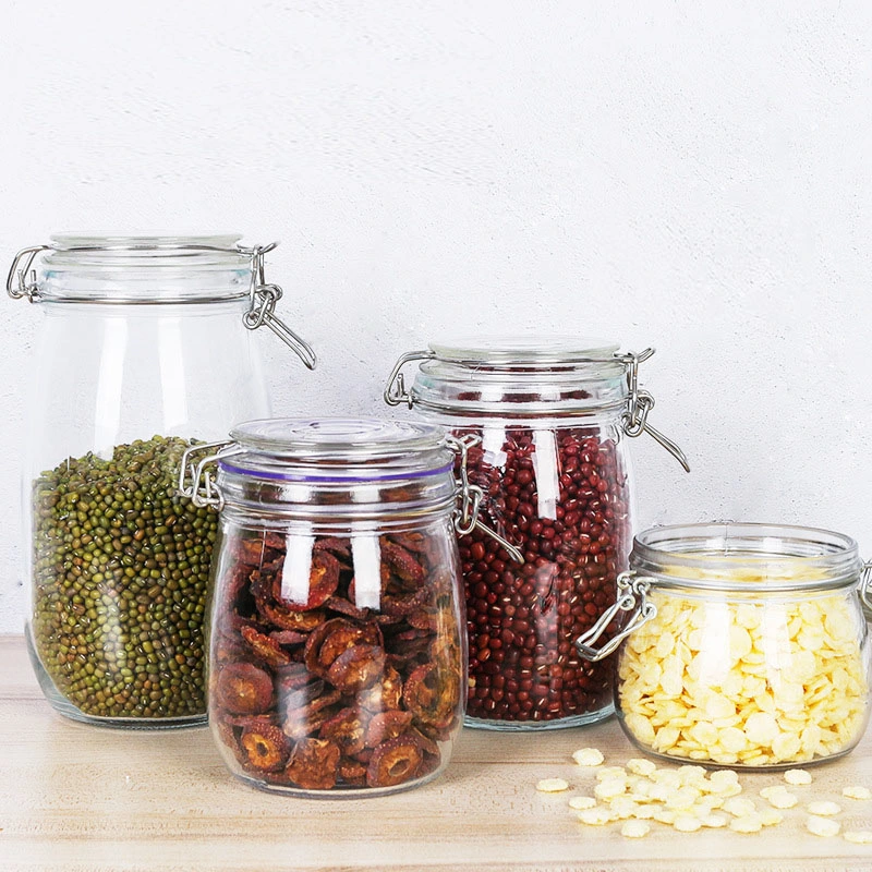 Glass Storage Jars with Lid Glass Food Storage Canister Cookie Jar Airtight Canister