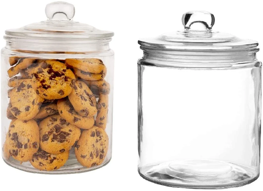 3.9L Glass Jar with Glass Lid Airtight Glass Storage Container for Food, Candy