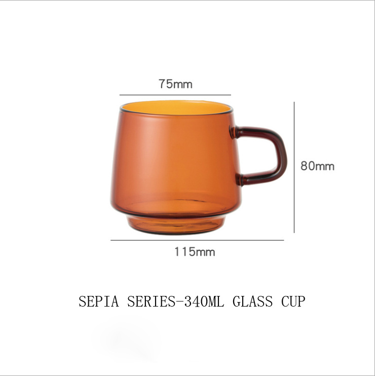 Janpan Kint Sepia Series High Borosilicate Glass Cup for Coffee