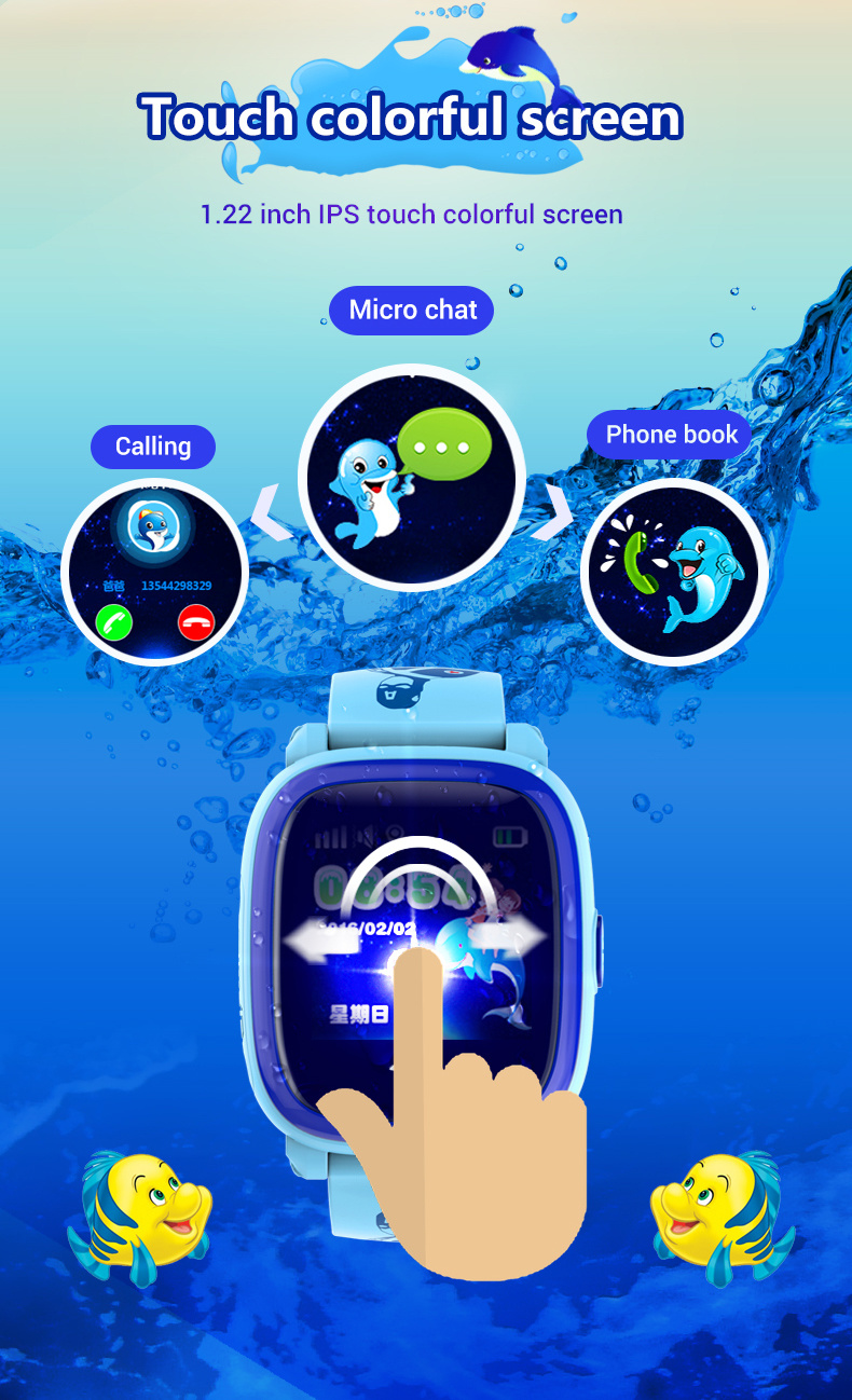 Waterproof Cute Waterproof Smart Childern Watch Kids GPS