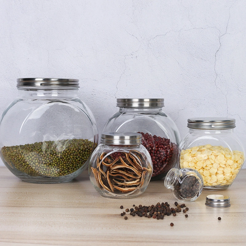 Glass Storage Jar with Lid Glass Food Storage Canister Cookie Jar Dry Fruit Jar