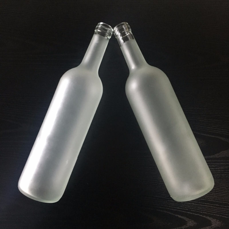 Transparent Glass 12oz Label Printing Frost Glass Bottles for Whisky