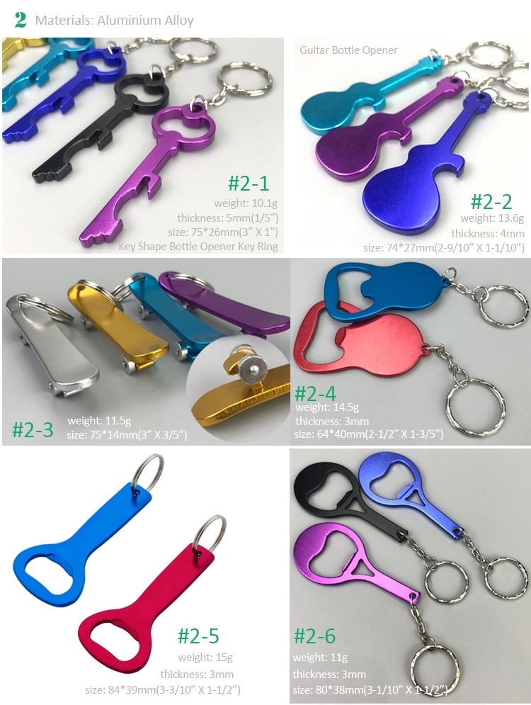 Key Chain Beer Bottle Opener Solid Aluminum Pocket Beer Bottle Opener