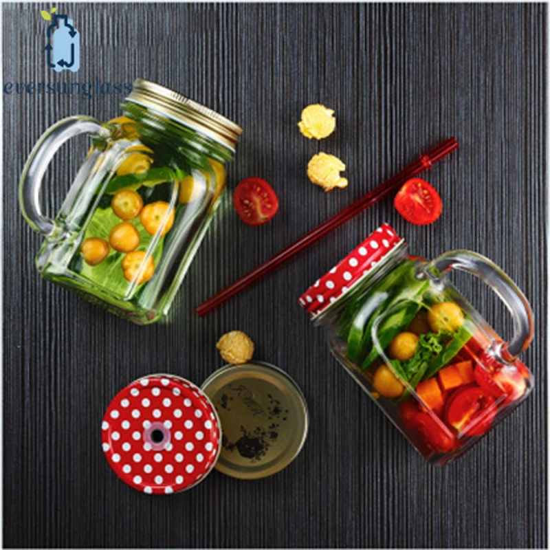 Customize High Quality 500ml Clear Glass Mason Jar Jam Jar for Candy Beverage