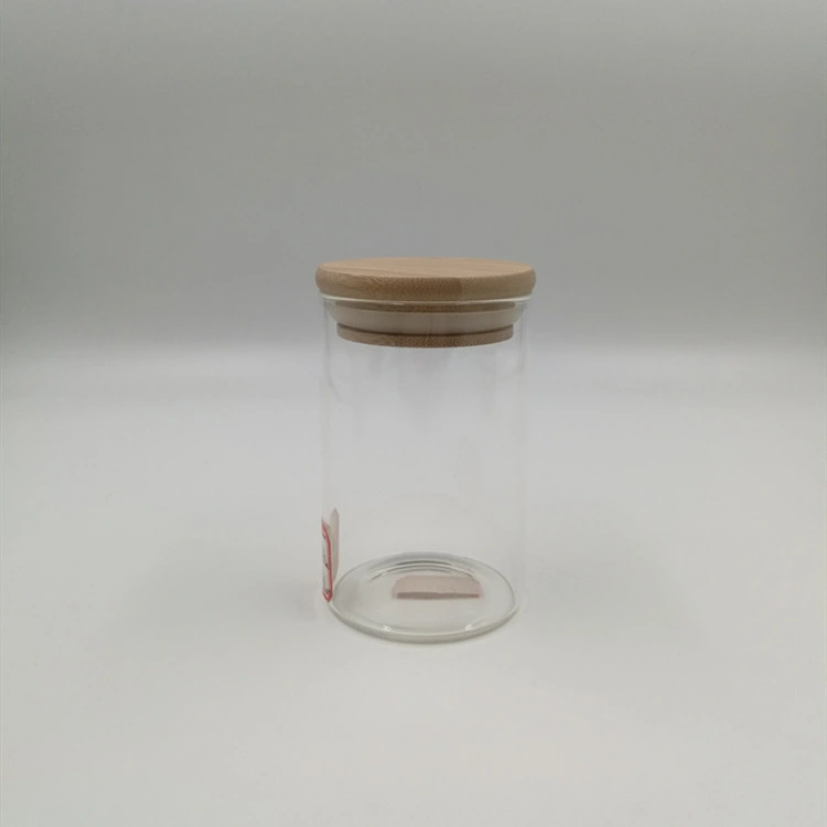 Wholesale Glass Containers Glass Food Storage Jar with Wooden Lid