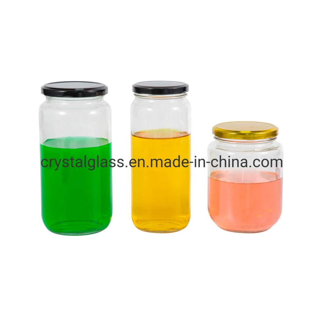 9oz Square Food Storage Honey Jam Glass Jar with Black Cap Lid 280ml 380ml 500ml