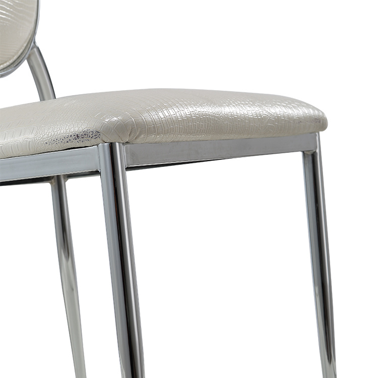 White PU Chairs Stainless Steel Chairs Dining Chairs
