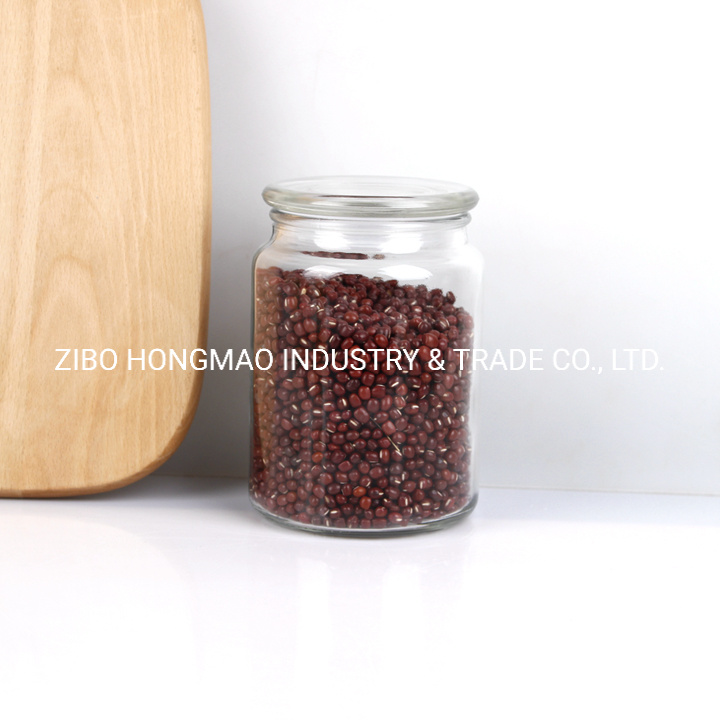 300ml 500ml 700ml Round Glass Storage Jars with Flat Lids