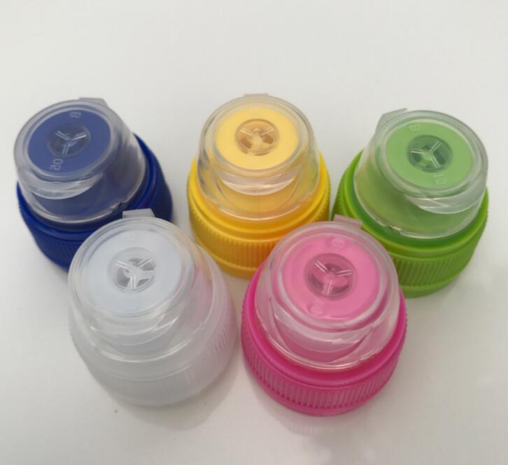 28mm Clear Plastic Flip Top Cap for Beverage Water Drink Bottles