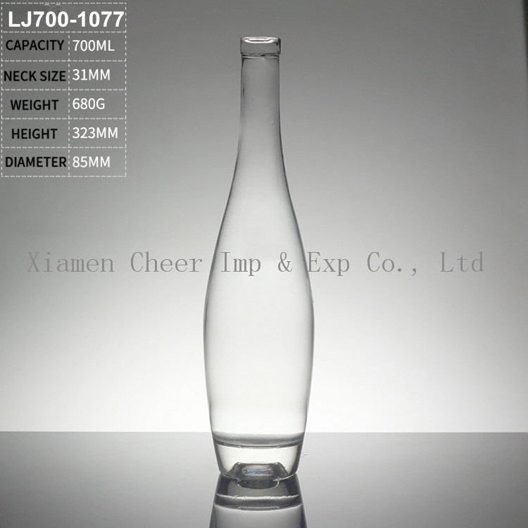 Super Flint Glass Bottles Unique Rum Bottle Custom Design Glass Bottles with Cork