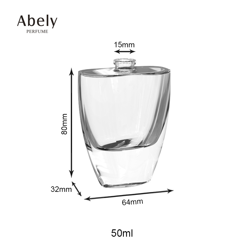 50ml 100ml Special Shape Glassware Bottles with Zamac Cap