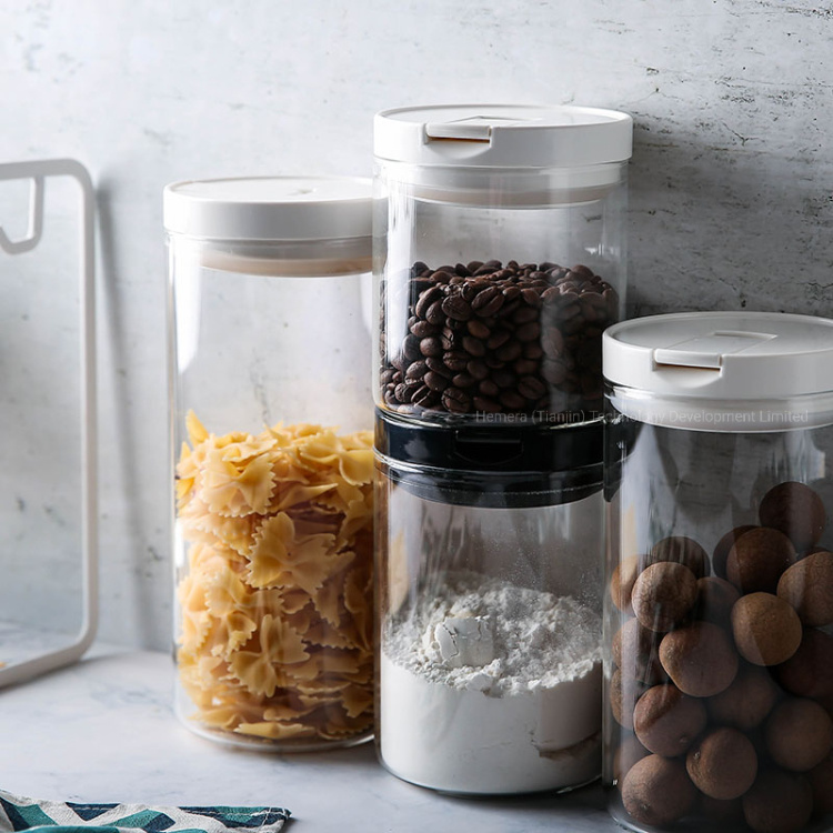 High Borosilicate Glass Food Jar with Plastic Cover