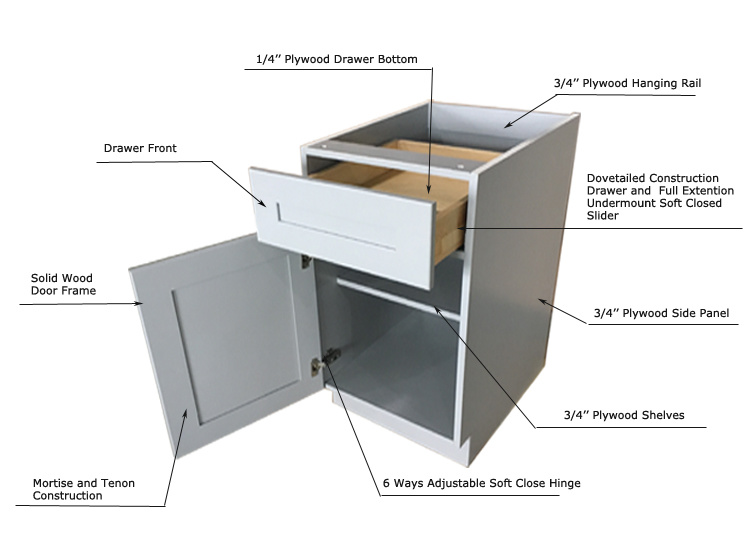 Manufactured American Style Kitchen Furniture Solid Wood Kitchen Cabinet