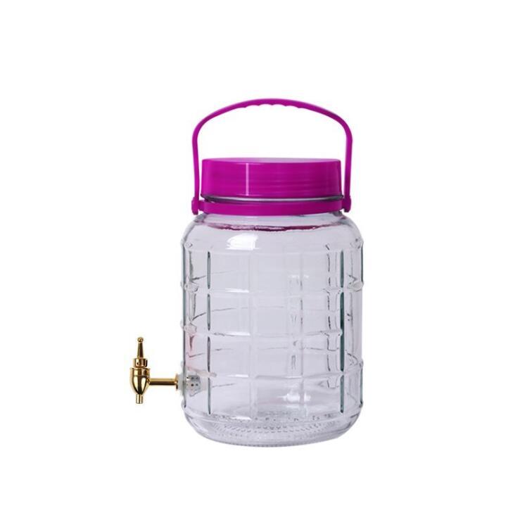 Plum Wine Storage Glass Dispenser Jar Large Glass Jar Jug Style with Faucet Tap