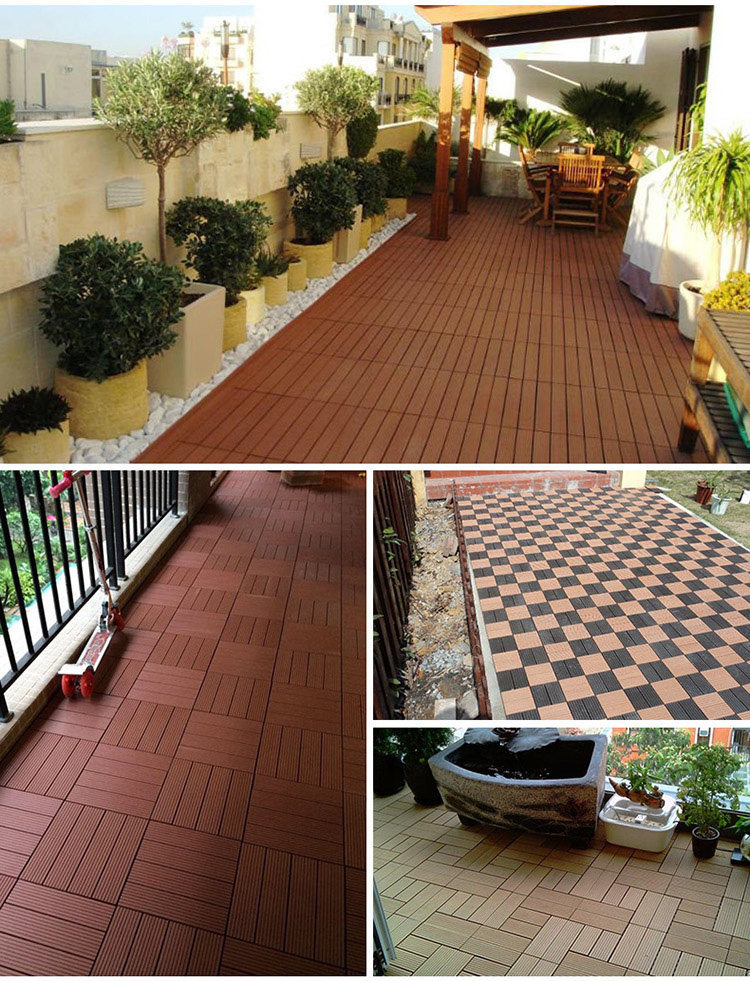 Wholesale DIY Composite Decking WPC Interlocking Flooring Tiles for Indoor Outdoor Garden