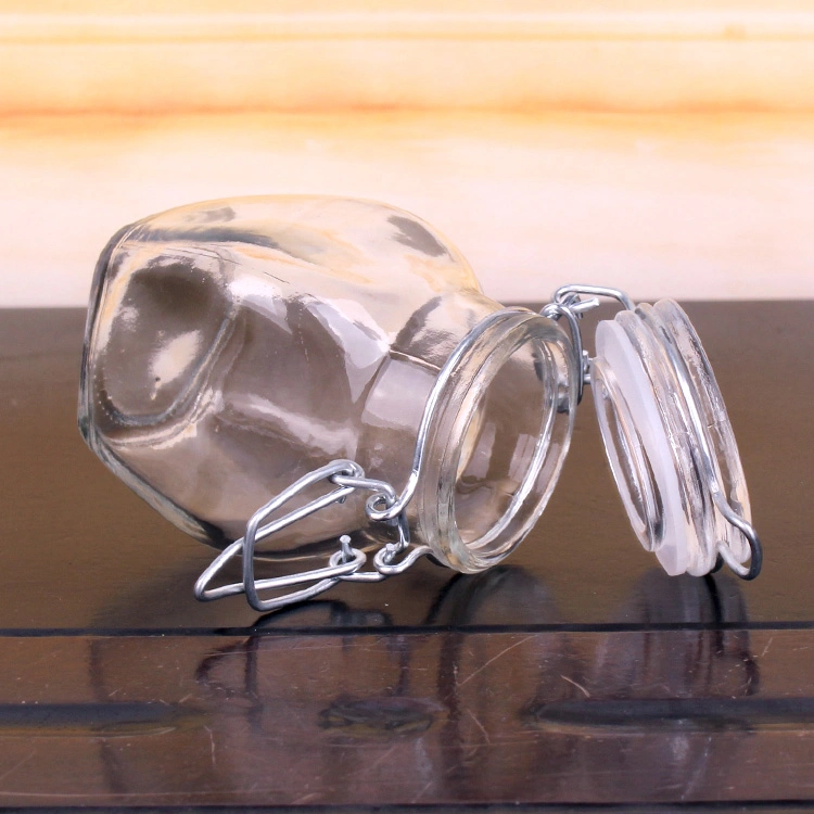 Wholesale 120ml 4oz Empty Glass Airtight Storage Spice Clip Jar with Lid