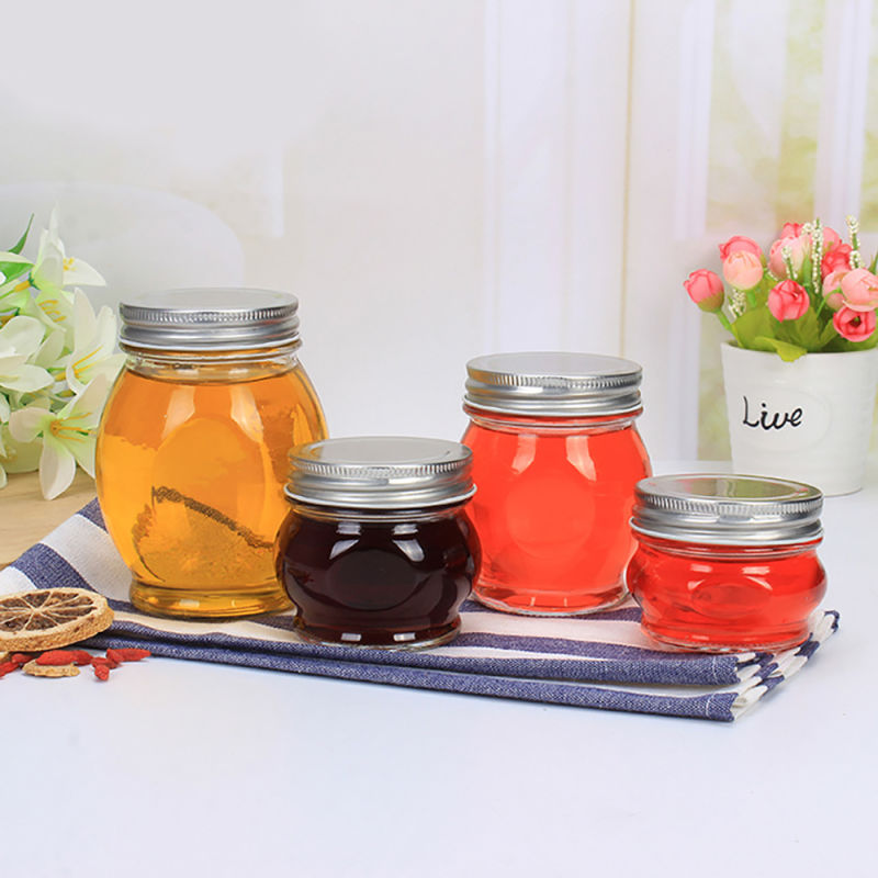 Hexagon Shaped Glass Honey Jar Food Storage Container