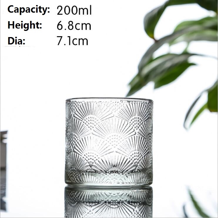 Luxury Embossed Glass Candle Jar High Quality Glass Tealight