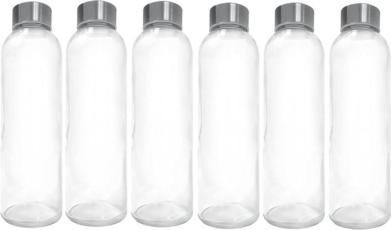 18oz Leak-Proof Juice Containers, Glass Water Beverage Bottles