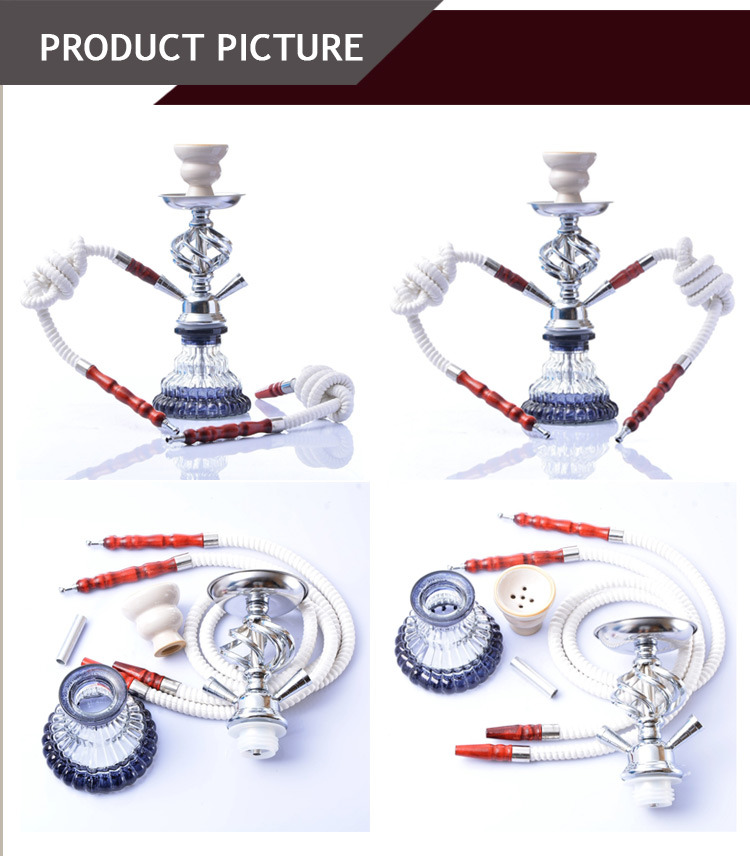 Glass Water Pipe Double Pipe Water Bottle for Shisha