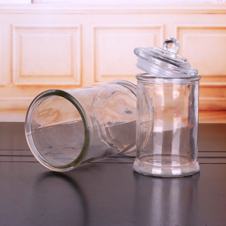 Hot Sale 350ml Empty Clear Glass Candle Jars with Glass Lid