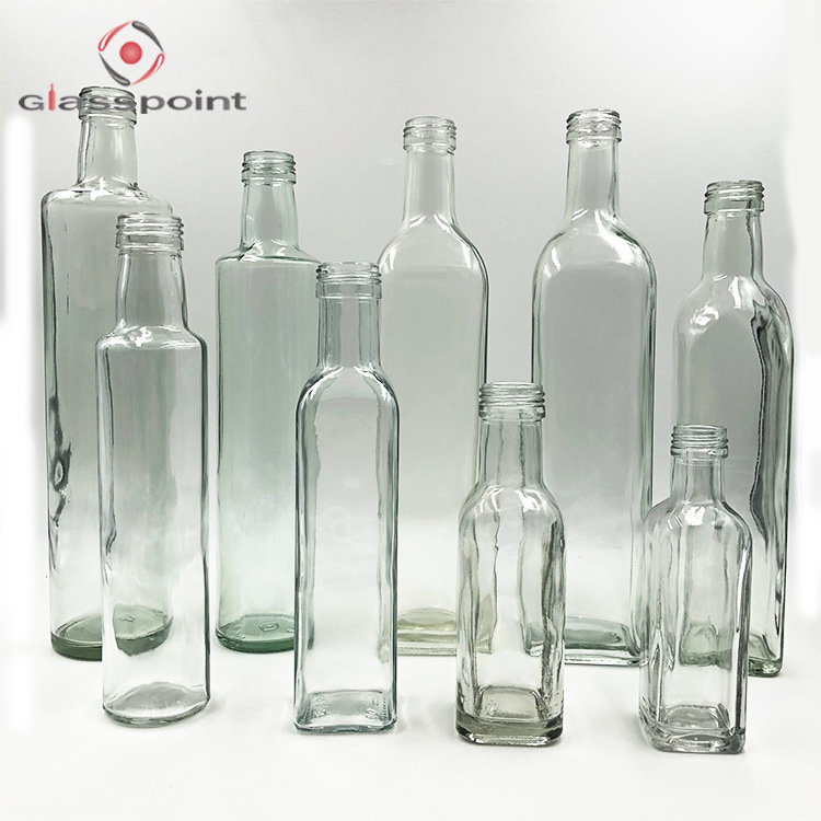 250ml 500ml 750ml Olive Oil Glass Bottles with Aluminum Cap and Pourer