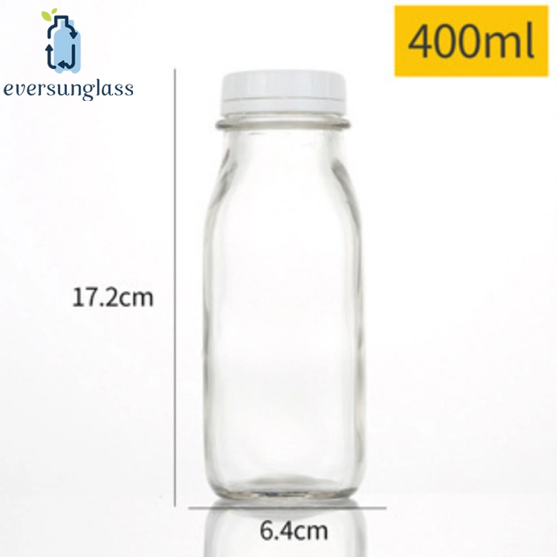 400ml Yogurt Glass Bottle Pudding Glass Bottle Square Glass Bottle