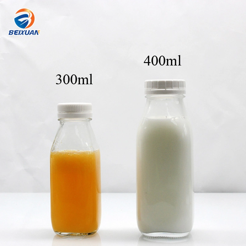 Wholesale 300ml French Square Glass Bottles for Milk/Beverage