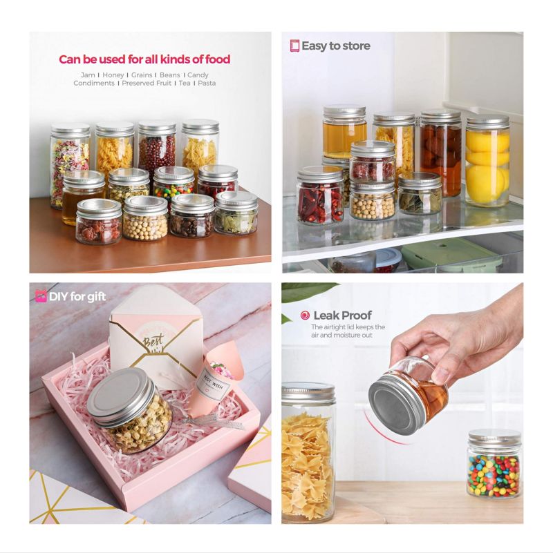 150ml High Metal Lid Glass Honey Jam Jar