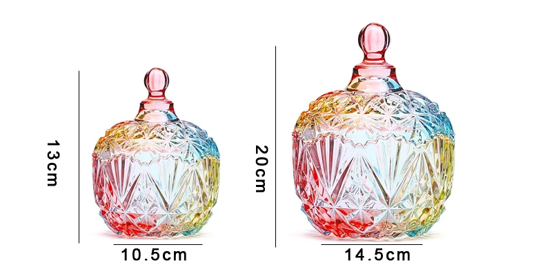 Colorful Glass Candy Jar Beautiful Gift Candy Jar European Style Glass Jar