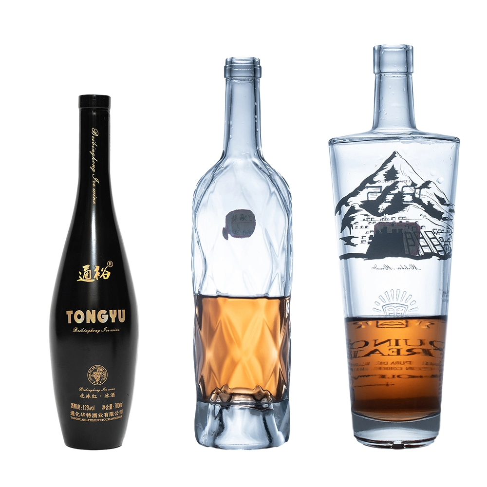 Wholesale Custom Spirits Drinking Glass Bottles 275ml 375ml 500ml