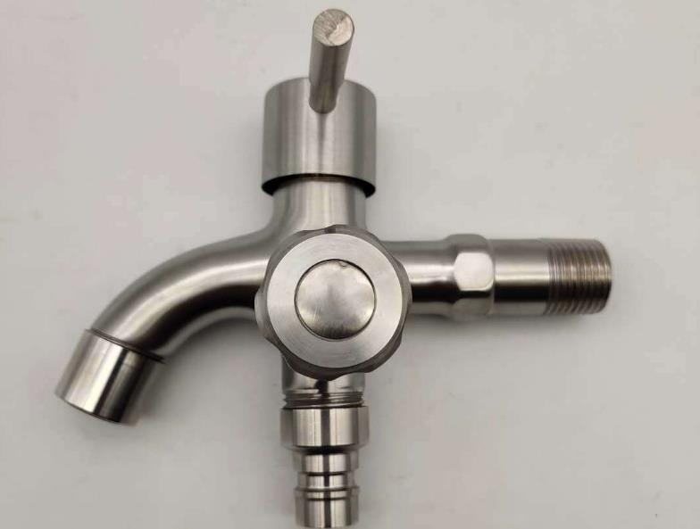 304 Stainless Steel Faucet with Washing Machine Connector, Basin Faucet with Washing Machine Connector