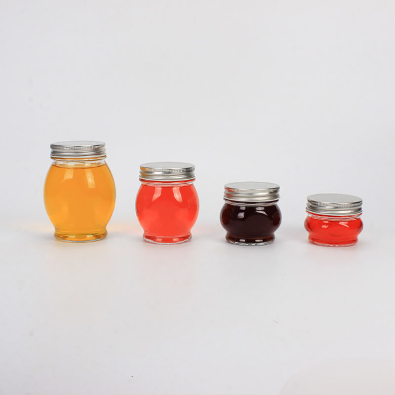 Hexagon Shaped Glass Honey Jar Food Storage Container