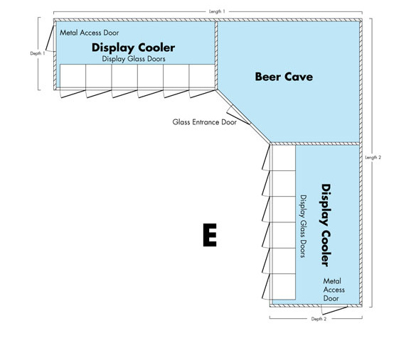 Beverage Cold Storage Room for Supermarket with Glass Door