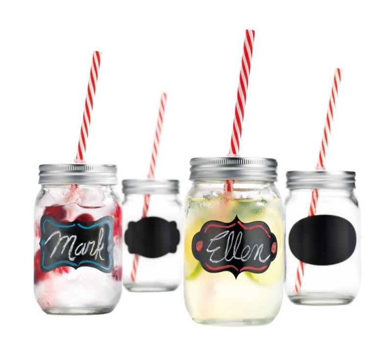 Mason Jar Drinking Mug with Glass Handle