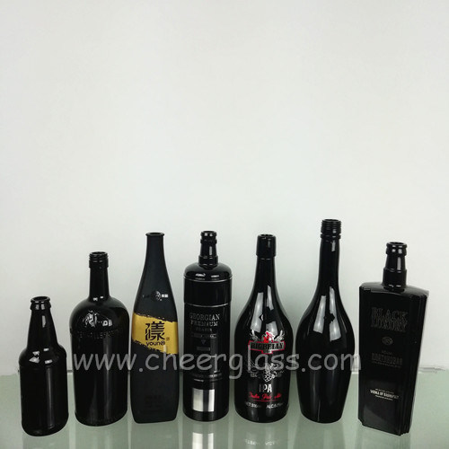 Black Material Glass Bottles for Beer/Liquor/Wine