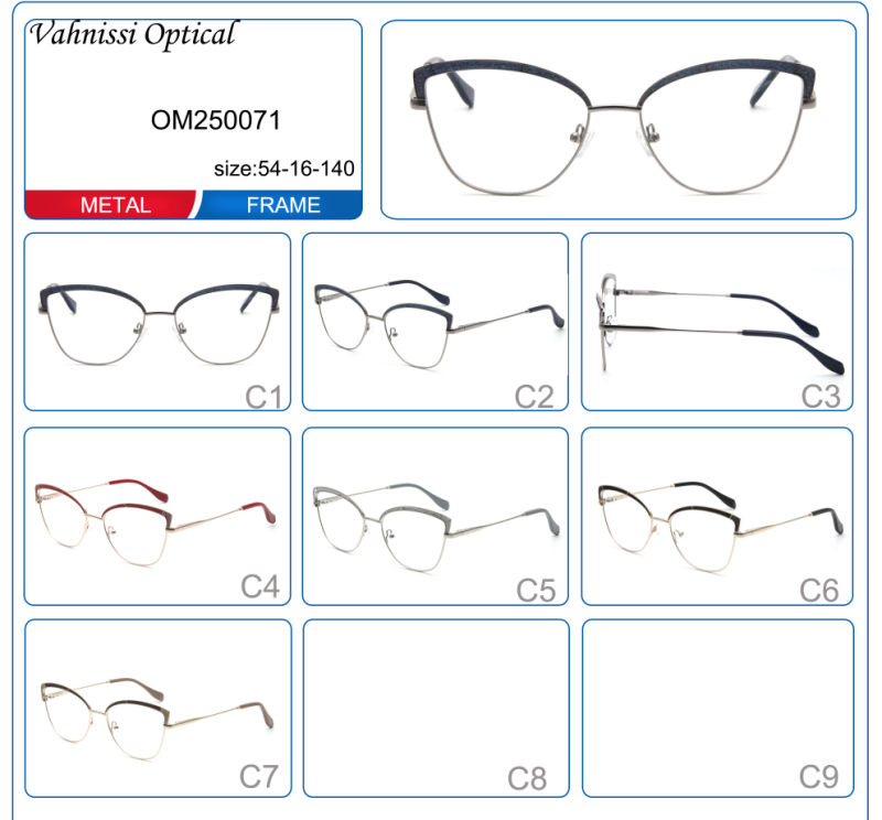 Small MOQ Fashion Female Good Quality Optical Frames Glasses Ready Stocks