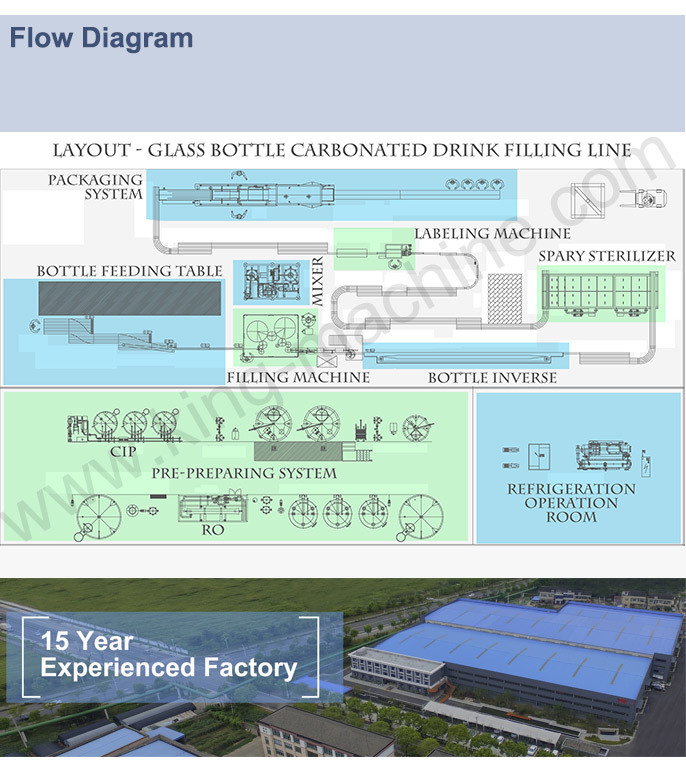 High Quality Glass Bottled Carbonated Drinks Filling Line