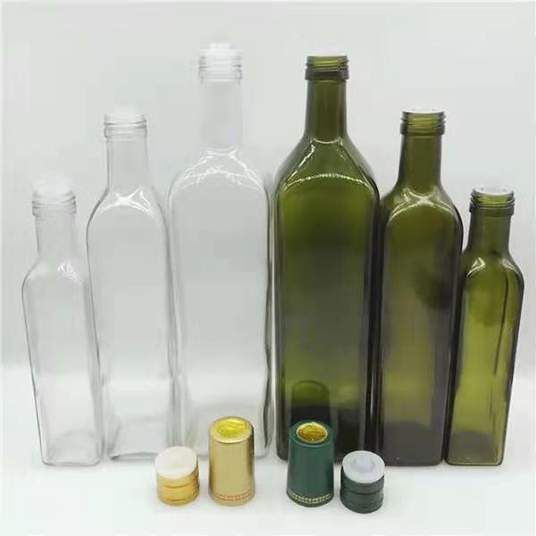 Transparent 100ml 250ml 500ml 750ml 1000ml Square Olive Oil Bottle with Lid